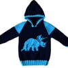 Knitting Pattern Dinosaur Hoodie (Triceraptops) 