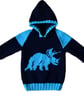 Knitting Pattern Dinosaur Hoodie (Triceraptops).  Digital Pattern - Image 1