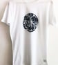 Polar Circle Men's white cotton T Shirt dark blue blue earth climate map print - Image 2