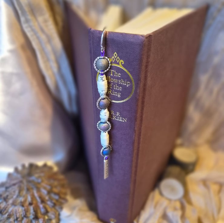 Book Pages beaded Bookmark (one of a kind!) - Folksy