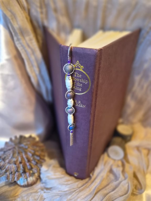 Book Pages beaded Bookmark (one of a kind!) 