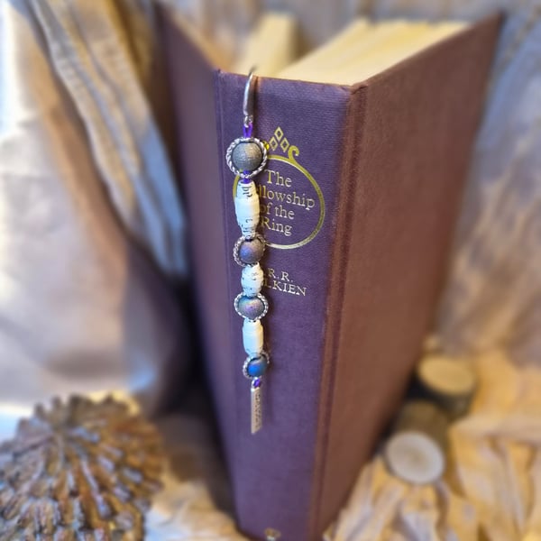 Book Pages beaded Bookmark (one of a kind!) 