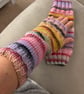 Hand Knitted Striped Fingerless Wrist Warmers - Image 5