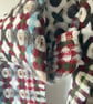 Handwoven Lambswool Scarf in Red and Green, Golfballs 4 - Image 6