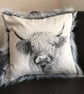 High Land Cow print faux fur cushions with Duck Feather square Pad  - Image 2