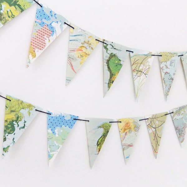 Map Bunting -  Eco-friendly Banner