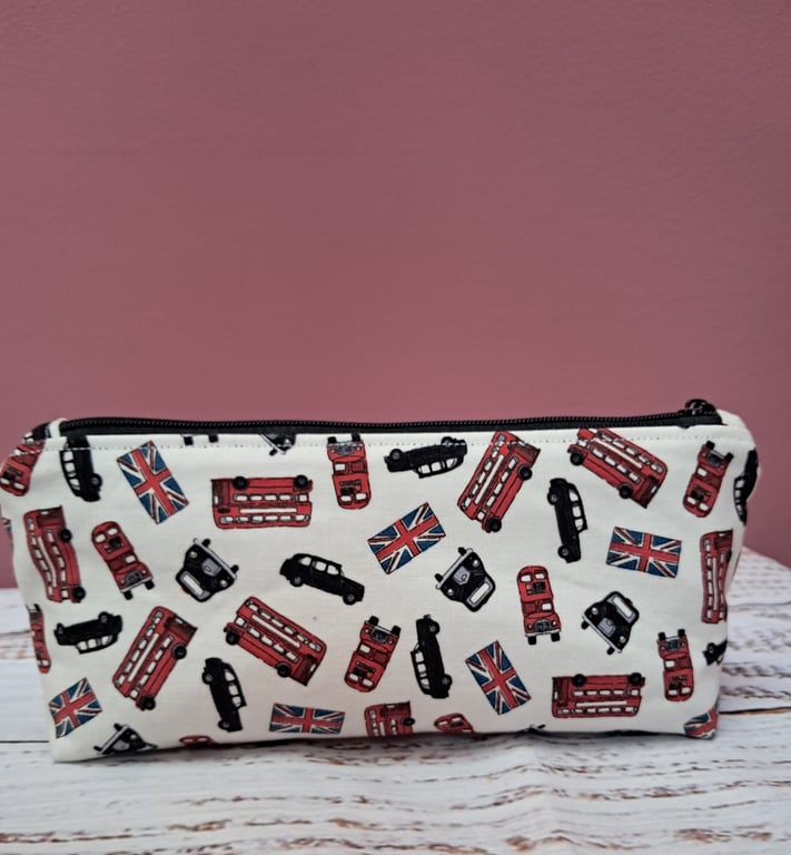 London themed fabric pencil case (short)