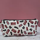 London themed fabric pencil case (short)
