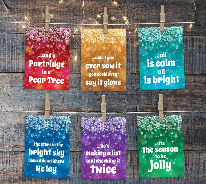 Set of 6 Christmas Carol Cards