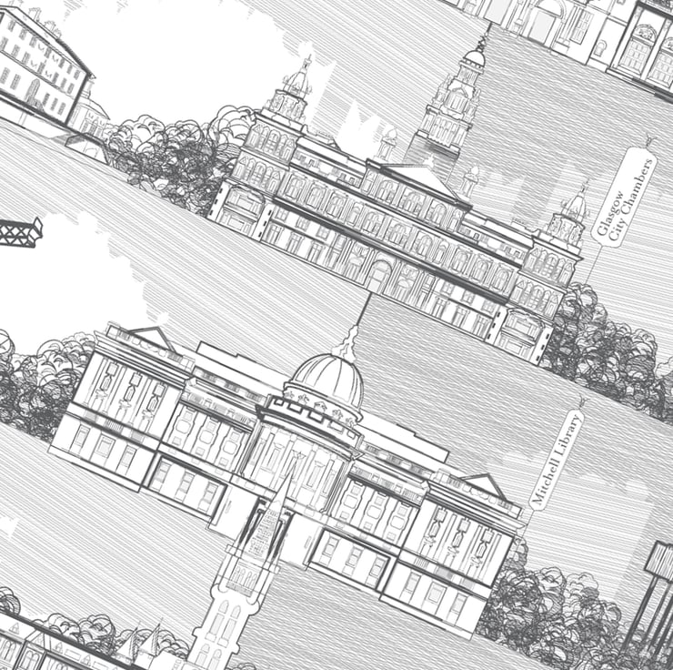 Iconic Glasgow Large, Giclee Print Folksy