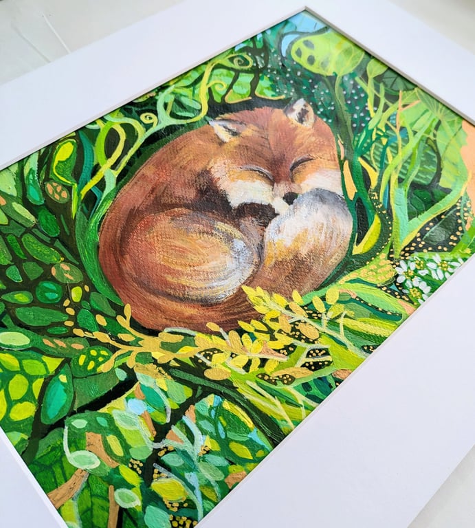 Original Painting of Fox Mounted painting 