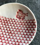 Porcelain bowl, dipping bowl honeycomb and bee red white The Porcelain Menagerie - Image 3