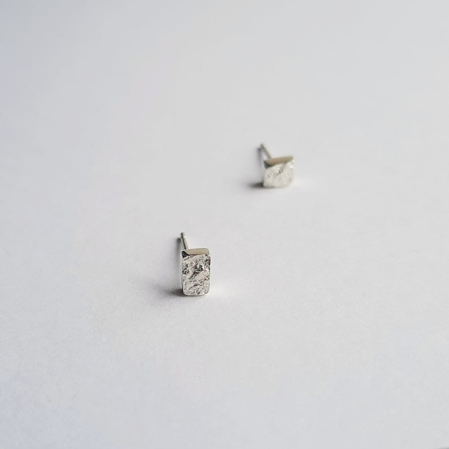 Teeny Tiny Silver Rock Studs