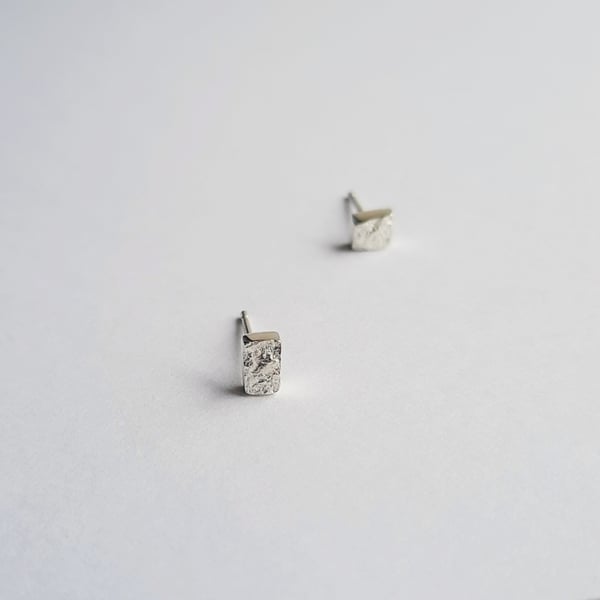 Teeny Tiny Silver Rock Studs