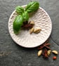 Porcelain bowl, dipping, olive,white, patterned unglazed The Porcelain Menagerie - Image 1