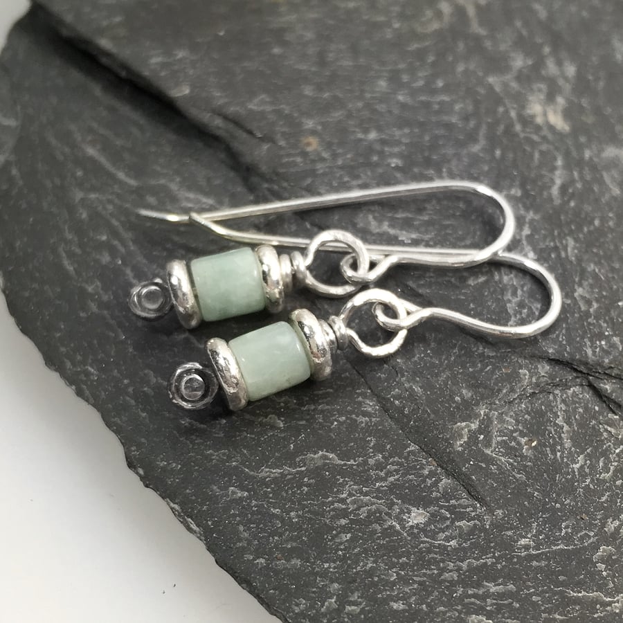 Reels  - silver and Amazonite earrings