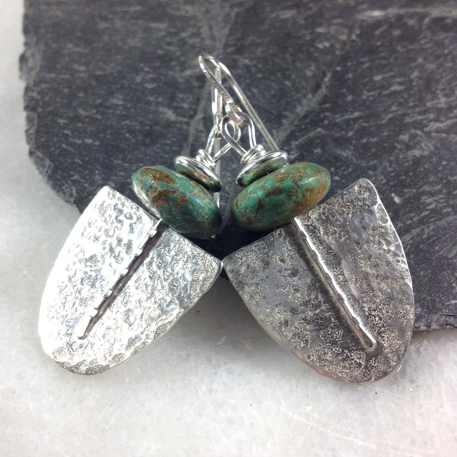 silver and turquoise Tribe earrings