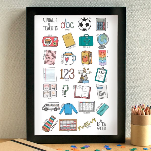 Teaching Alphabet Art Print