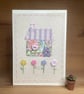 HAND EMBROIDERED GREETINGS CARD - Pastel Cottage - Image 2
