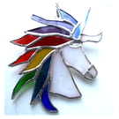 Unicorn Suncatcher Stained Glass Handmade 048 Rainbow