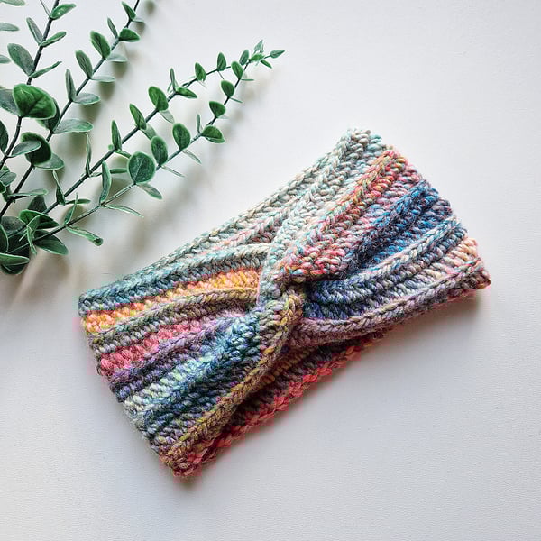 Colourful Wool Twisted Headband Ear Warmer