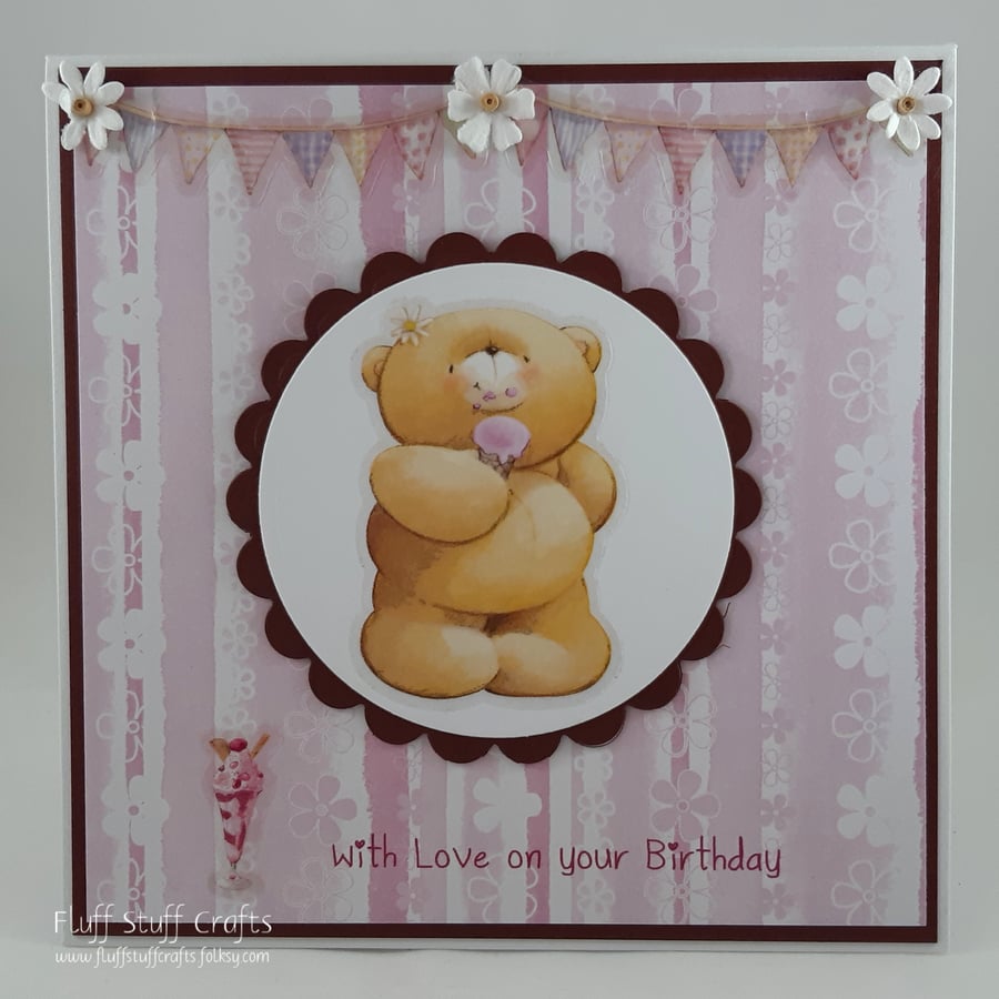 Forever Friends bear birthday card 