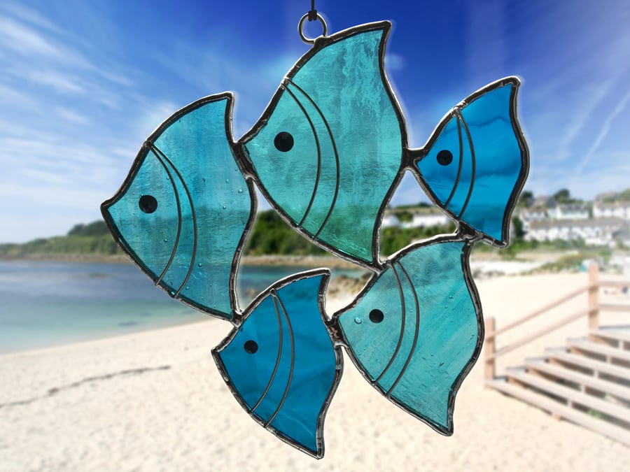 Stained Glass Fish Suncatcher - Tropical Fish - Handmade Sun Catcher