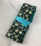 Floral fabric brush roll, Flowers pencil wrap, Tool wrap,  Handmade - Image 10