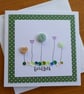 Good Luck Card - Buttons, Hearts and Sequins - Green
