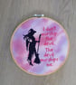 I don't worship the devil, witch cross stitch hoop.