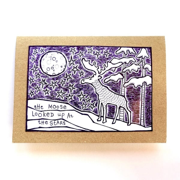 Moose and Stars Card - READY TO SHIP