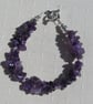 Purple Amethyst Gemstone Chakra Bracelet "Celtic Heather" - Image 3