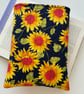Sunflower Print Quilted Fabric Book Sleeve - Hardback Size  - Image 2