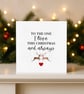 Reindeer Love Christmas Greeting Card, To The One I Love This Christmas.  - Image 1