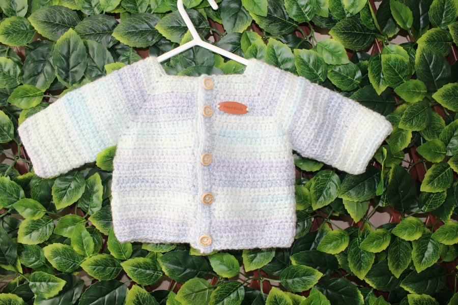 handmade crochet baby cardigan size 0 - 3 months - Folksy