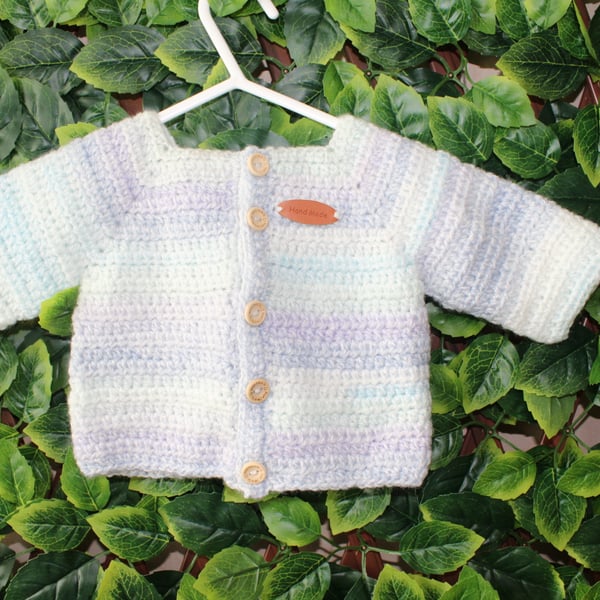 handmade crochet baby cardigan size  0 - 3 months