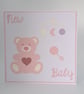Handmade New Baby Card – Pink Teddy Bear - 5 x 5 Inch Square