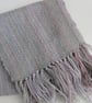 Pearl Grey Handwoven Scrap Scarflette, Cowl - Image 5