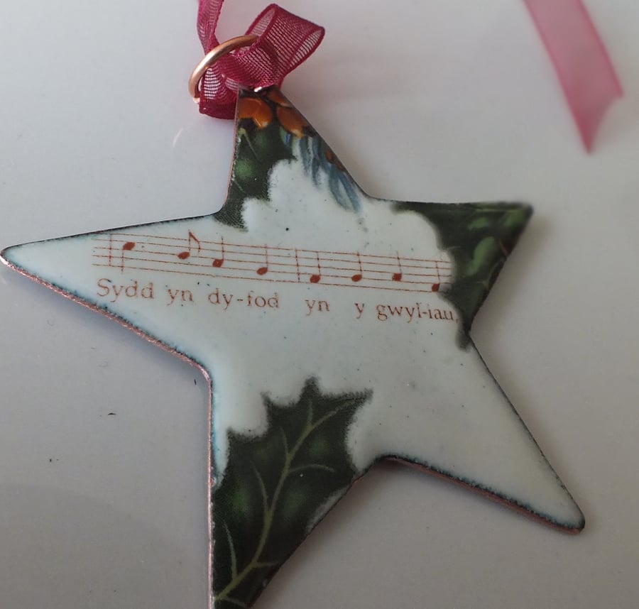 Enamelled Copper Star - Sydd yn dyfod yn y gwyliau