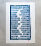 Handmade Cyanotype Print - Saltaire Street Signs