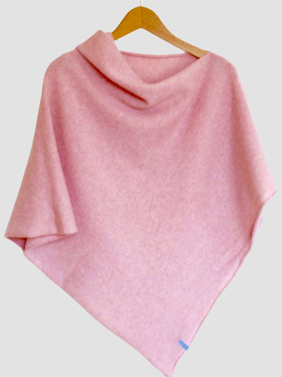 Poncho merino lambswool pink haze 