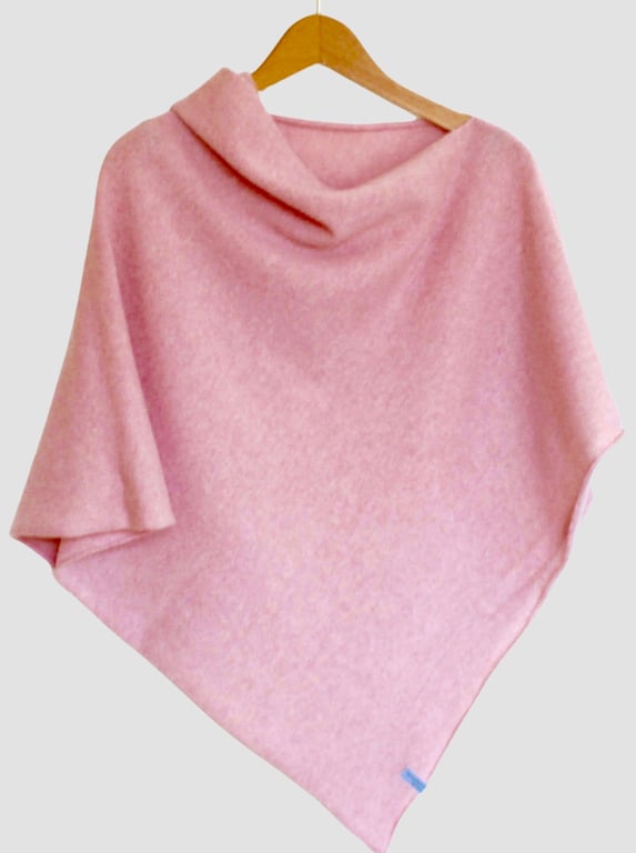 Poncho merino lambswool pink haze 