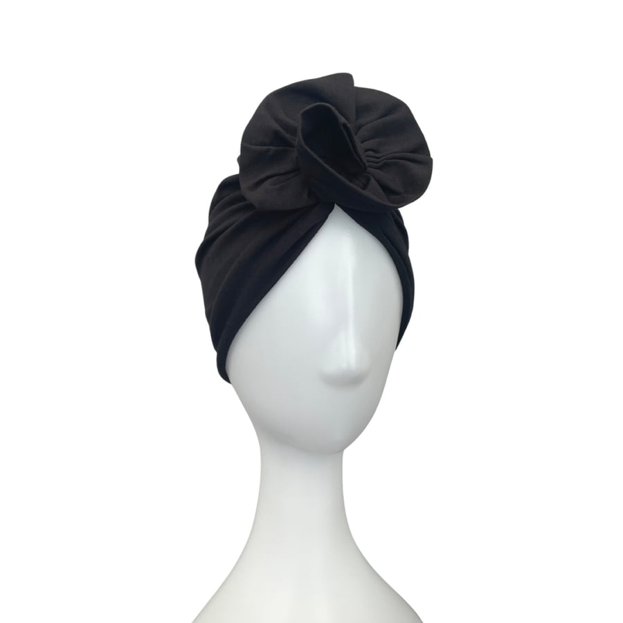 Black Turban for Women, Women's Turban, Handmade Turban, Stylish Alopecia Turban