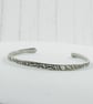 Silver Cuff - Embossed Abstract Pattern with Antiqued Finish. Size Medium - Image 6