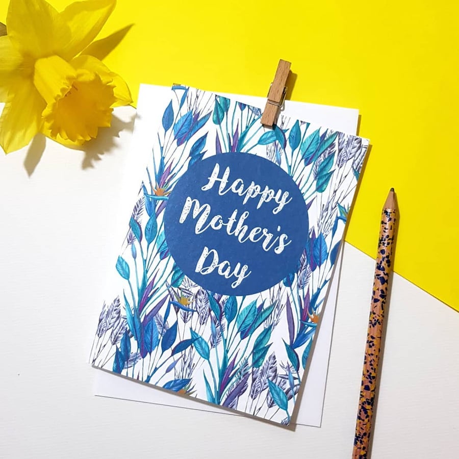 Mother's Day Birds of Paradise Card- A6 card- Blank Inside