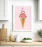 Ice Cream with Raspberry Sauce Art Print - Image 5