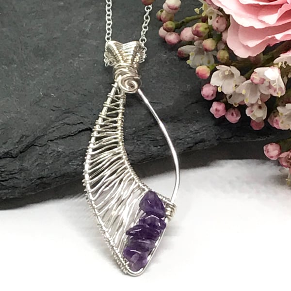 Amethyst and Sterling Silver Pendant