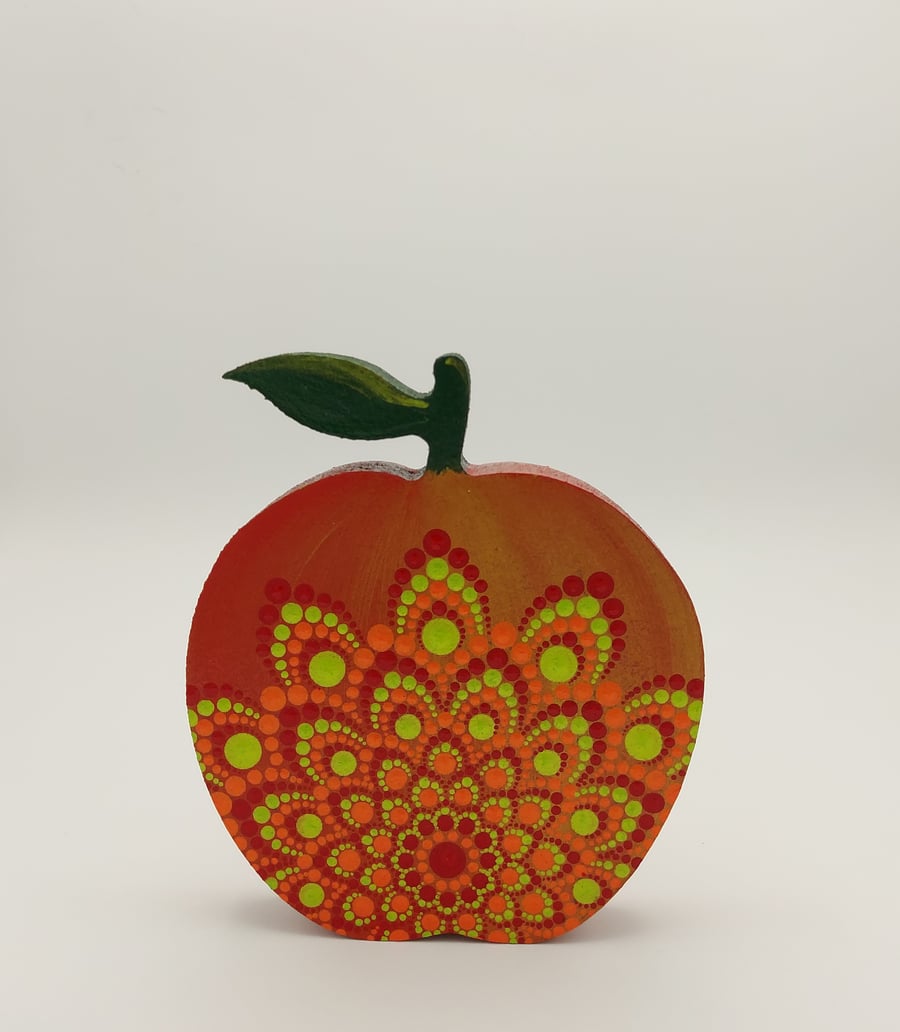 Wooden Apple with Mandala