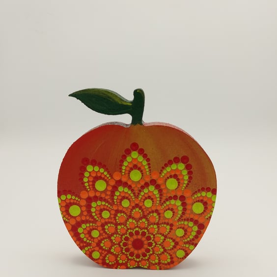 Wooden Apple with Mandala
