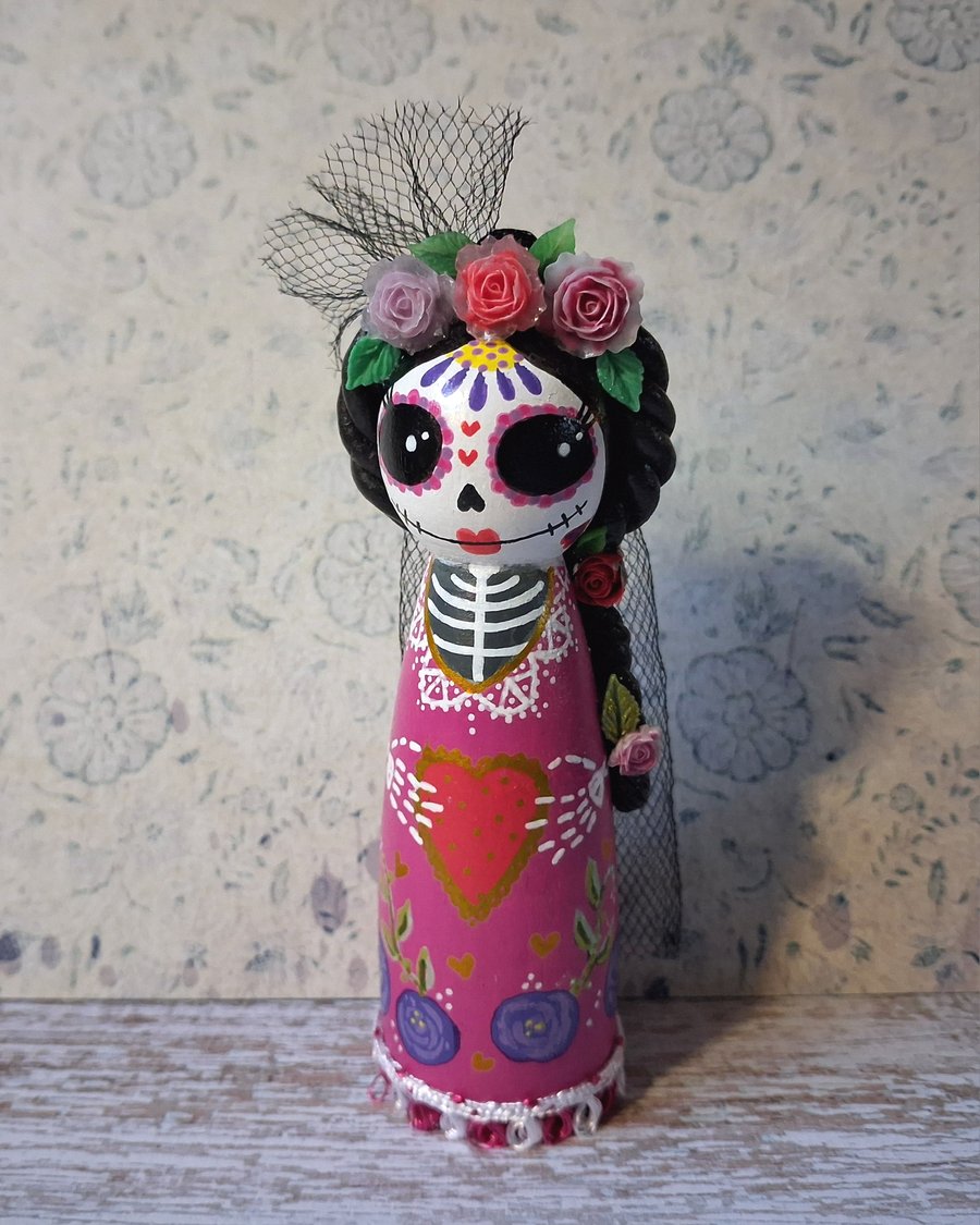 Dias de los muertos, Day of The Dead, Catrina peg doll